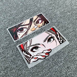 Pegatina <span class=keywords><strong>JDM</strong></span> de Anime resistente a los rayos UV, pegatina de vinilo para ventana de Peeker, pegatina reflectante para exteriores para coche, portátil - Product Image 2