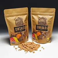 Emballage de collation refermable en PET avec fermeture éclair Sac à popcorn avec fenêtre pour les collations gonflées pour le lait Nourriture pour animaux de compagnie Gelée Nouilles Salade