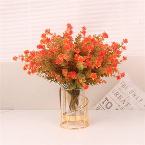 Arbustes de buis extérieurs sans décoloration Fleur d'automne en plastique orange pour porche Patio Thanksgiving - Product Image 4