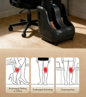 Appareil de massage des jambes et des pieds, masseur de pieds automatique à pétrissage avec fonction de vibration et de chauffage pour la relaxation des mollets et des plantes des pieds
