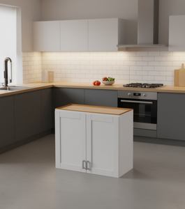 Mobiletto da parete Sunique Sydney White Shaker 36x30x12 pollici, 2 ante, 2 ripiani, mobile da cucina moderno, design contemporaneo - Product Image 2