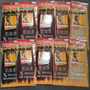 Tresses Yaki <span class=keywords><strong>4X</strong></span> 38 pouces, cheveux pré-étirés pour tresses, perruque synthétique afro Yaki en vrac 180g, extensions de cheveux pour tresses au crochet - Product Image 2