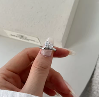 Bague en laiton plaqué or 18 carats, motif vague, forme goutte d'eau torsadée, sertie de pierres 5A 8A, design floral glacé, pour mariage
