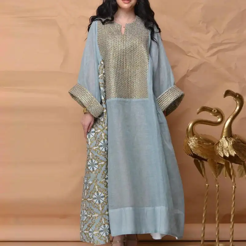 Vestido de Ramadán musulmán Abaya para mujer, vestidos elegantes de Dubái, jalabiya, Maxi, africano, de talla grande, Bou, Djellaba