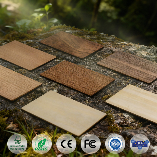 Eco-Friendly Wooden NFC Hotel Key Card with Business Membership Options Waterproof NTAG216 Chip 13.56MHz Customizable Printing