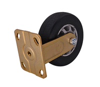 Roue pivotante rigide robuste de 5 pouces, capacité de 280 kg, noyau en aluminium, pneu en caoutchouc, support zingué pour équipement industriel