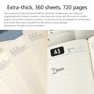 สมุดโน๊ตหนังหนาไดอารี่ปกสมุดโน๊ตหนา360หน้าสำหรับตัดเย็บมีโลโก้ออกแบบได้ตามต้องการ - Product Image 4