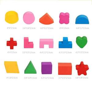 Personalizzato bambino in legno 15 fori blocchi di assemblaggio geometrico <span class=keywords><strong>trattore</strong></span> forma educativa giocattoli regalo abbinati per i bambini - Product Image 3