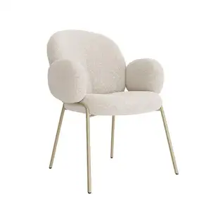 Eetkamer Meubilair Moderne Luxe Nordic Chaise Bouclette Teddystof Boucle Eetkamerstoelen Woonkamer Fauteuil