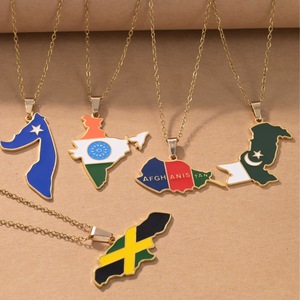 Collar con <span class=keywords><strong>Mapa</strong></span> del Mundo Personalizado, Unisex, América, Nigeria, África, Chapado en Oro <span class=keywords><strong>de</strong></span> 18K, Collar con <span class=keywords><strong>Mapa</strong></span> Esmaltado en Color para Deportes - Product Image 6