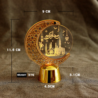 Nouveau Eid Mubarak Bougie LED Veilleuses Eid al Fitr Avec LED Acrylique Veilleuse Lumineuse Ramadan Lune Acrylique LED Lumière Décor