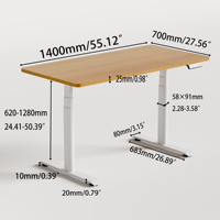 Bureau debout ergonomique réglable électrique à double moteur de luxe et moderne – Bureau électrique robuste à hauteur réglable pour le bureau, la maison et la zone de jeu