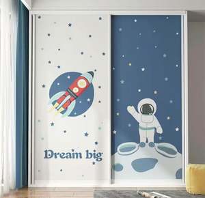 Armoire moderne haut de gamme colorée pour enfants, à pousser et à tirer, avec un grand espace de rangement - Product Image 2