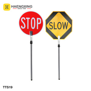 Señal de tráfico reflectante, Control de seguridad en carretera, aluminio de doble cara, Octagonal de 600mm, señal lenta de parada manual - Product Image 2