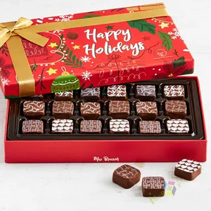 Caja de Chocolate vacía de Navidad hecha a mano, embalaje de regalo para Bar, Chocolate con bandeja divisora