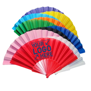 Advertising Custom Plastic Hand Held Fan Plastic Oxford Fabric Holding Fan Promotion Color Hand Fan