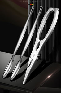 Ensemble d'outils de décapage de homard et de crabe en acier inoxydable Syh203, comprenant une fourchette à pattes, un décortiqueur et des ciseaux à fruits de mer - Product Image 6