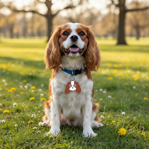 Plaque d'identification pour chien Cavalier King Charles Spaniel en métal marron - Product Image 3