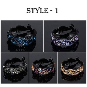 Wholesale Crystal Hair Barrettes Luxury Diamond Banana Hair <strong>Clip</strong> Colorful Ponytail <strong>Buckle</strong> <strong>Clips</strong> for Ladies - Product Image 3