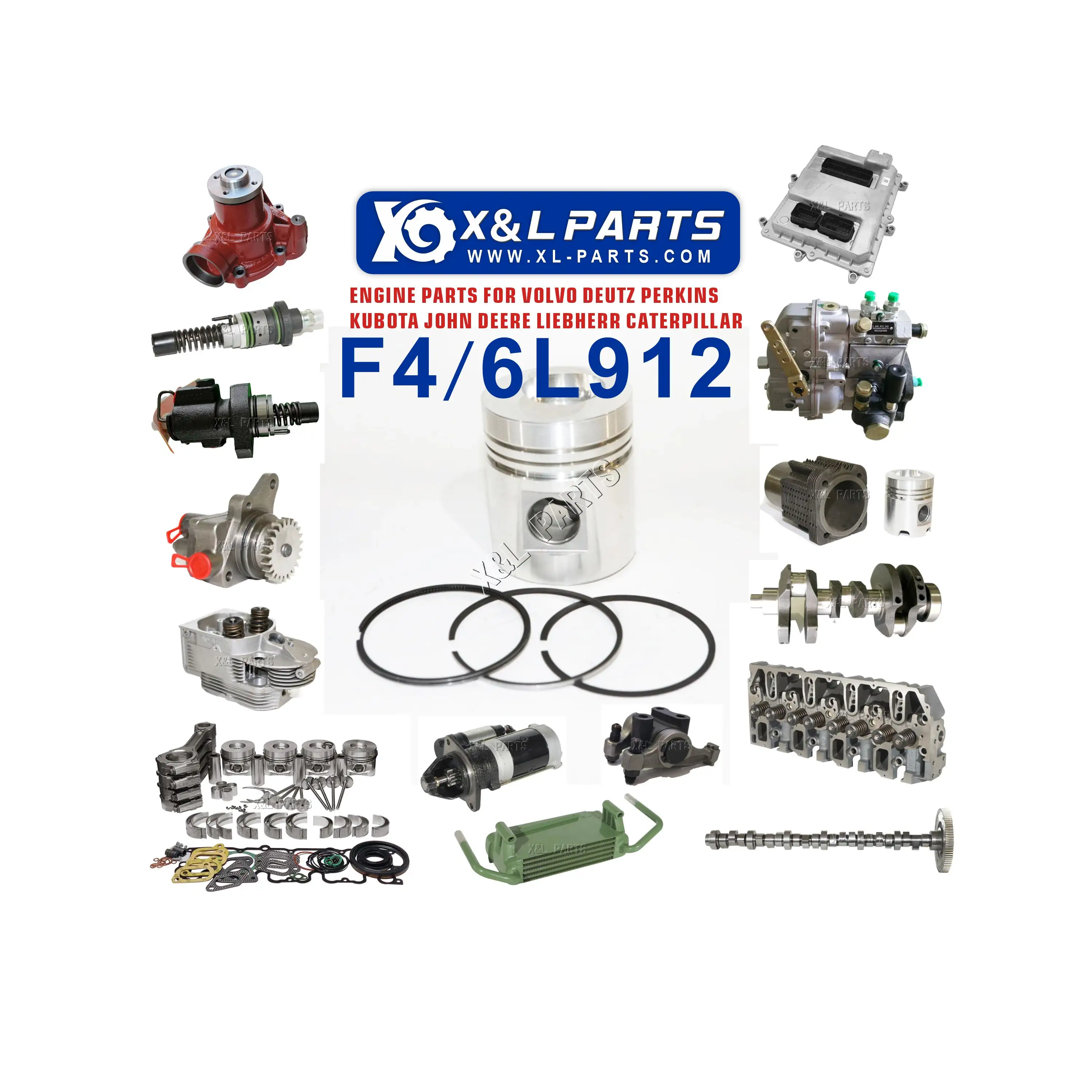 X & L F4l912 F6l912 Cilinder Zuiger 02233361 04255043 6966 06 Voor Deutz Bouwmachines Dieselmotor Onderdelen