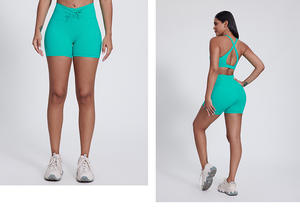 Short <span class=keywords><strong>de</strong></span> sport taille haute pour femme Séchage rapide Frenulum Serré Pêche Fesses Abdominal Hanche Lifting Solide Logo Personnalisable - Product Image 5