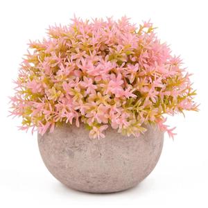 Plastic grasbonsai 3 stuks mini-potplanten groen/roze/paars gratis milieuvriendelijk kantoor huisdecoratie 5+ jaar - Product Image 3