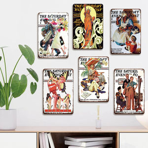 Targa in Metallo Classica del Saturday Evening Post Copertine di Riviste Americane Vintage Decorazione da Parete da Collezione - Product Image 2