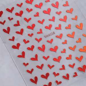 Adesivi per Unghie a Forma di Cuore Rosso Piccoli Cuori d'Amore San Valentino 3D Autoadesivi per Manicure Decorazioni per Unghie - Product Image 6