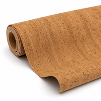 KEMERLIN 0,5mm Geprägtes Kork-Holzmaserung Wasserbasierter PU-Lederstoff Umweltfreundliches DMF-freies Synthetisches Kunstleder für Sofa und Autositz