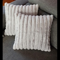 Housses de coussin décoratives en coton tissé rayé, moelleuses et ignifuges, de luxe, modernes et unies, pour la vente en gros