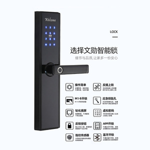 Cerradura inteligente Wenxun S028F con huella dactilar y tarjeta IC para puerta de madera de apartamento, hotel o alquiler. - Product Image 5