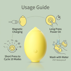 Vibrador Sexual Femenino de Silicona ABS Seguro para el Cuerpo, Mini Limón Bonito y Lindo, Silencioso, de Doble Cámara, con Succión y Vibración del Clítoris - Product Image 4