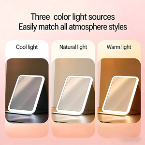 Taşınabilir Akıllı LED Makyaj Aynası Katlanabilir PU Deri Tasarım Şarj Edilebilir OEM ODM Özelleştirilebilir Üretici - Product Image 2