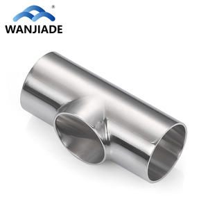 Raccordo a T a Tre Vie in Acciaio Inox 304 di Grado Sanitario, Lucidato, con Bocca Piatta per Saldatura, Diametro Uguale, 19.1mm-108mm - Product Image 1