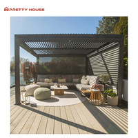 Persiennes de pergola étanches Télécommande motorisée Gazebo de patio extérieur de haute qualité Pergola en aluminium avec volet
