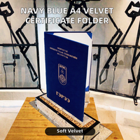 Porte-documents de présentation en velours bleu marine A4, marque JK, modèle CN JKZSJ-BR022