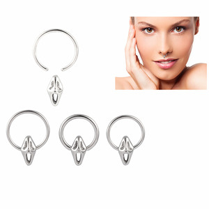 Evorte Stainless Steel Trendy <strong>Nose</strong> <strong>Ring</strong> &amp; Lip Ear Piercing Hoop Clip Earrings Body Jewelry <strong>for</strong> <strong>Women</strong> &amp; Men Party Occasion - Product Image 1