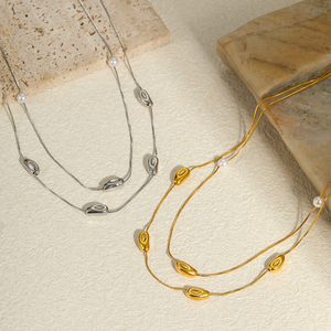 INS Offre Spéciale perle breloques colliers ras du cou Non ternir acier inoxydable serpent chaîne collier bijoux femmes 2025 - Product Image 3