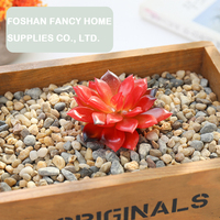 Tanaman Sukulen Plastik Buatan Tian Shuang Lotus Head Kreatif DIY Teknik Flocking Ramah Lingkungan