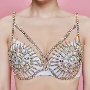 Traje de Baile <span class=keywords><strong>Gogo</strong></span> Personalizado con Pedrería para Mujer en Poliéster Estilo Televisión y Cine para Discotecas y DJ - Product Image 4