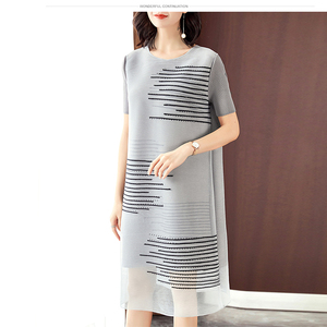 En vrac mode <span class=keywords><strong>moyen</strong></span> âge plissé vêtements d'été robes femmes - Product Image 1