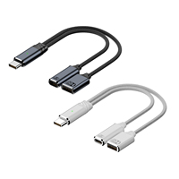 Adaptateur USB-C 2-en-1 avec câble OTG et de charge rapide PD 100W, port USB-A femelle