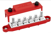 Barre omnibus en cuivre à double rangée 6x5/16" pour distribution automobile 48VDC/300V AC 275 Ampères 5-10 AWG, bornier de distribution positif/négatif à vis