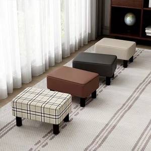 Modern Leather Footstool <b>Small</b> Ottoman Living Room <b>Stool</b> Bedroom Bench Soft Cushion Seat Home Furniture Minimalist Design - Product Image 1
