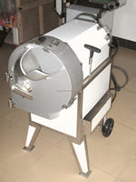 Commerciële mobiele groentesnijmachine 500-800kg/uur, SUS304, aardappel-, wortel- en uiensnijder/-schaafmachine voor voedingsfabrieken