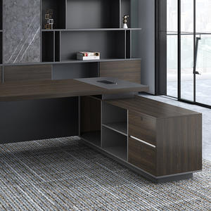 Table de bureau de luxe pour direction, design moderne en bois, mobilier de bureau en MDF, table de direction en forme de L pour PDG - Product Image 4