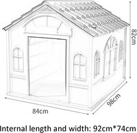 Villa de Lujo Moderna para Perros Grandes, con Techo de Hierro y PP, Orificios de Ventilación, Diseño de Costuras Espaciosas, Rojo-Blanco