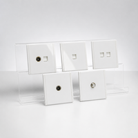 Prise murale TV ultra-fine Cat6, prise simple ou double, sortie de données Ethernet basse tension, panneau PC ignifuge