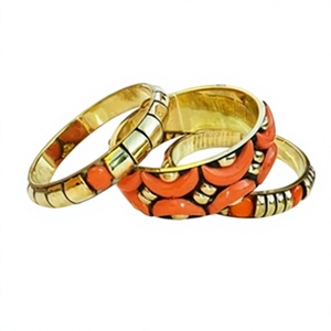 Ensembles de bracelets en laiton plaqué or faits à la main, multicolores, géométriques, bohèmes, élégants, bijoux pour femmes - Product Image 6