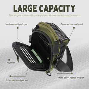 Sac de sport magnétique pour hommes et femmes, sac pour bouteille d'eau avec sangle réglable, poche pour téléphone, porte-bouteille d'eau pour les voyages et les sports - Product Image 6